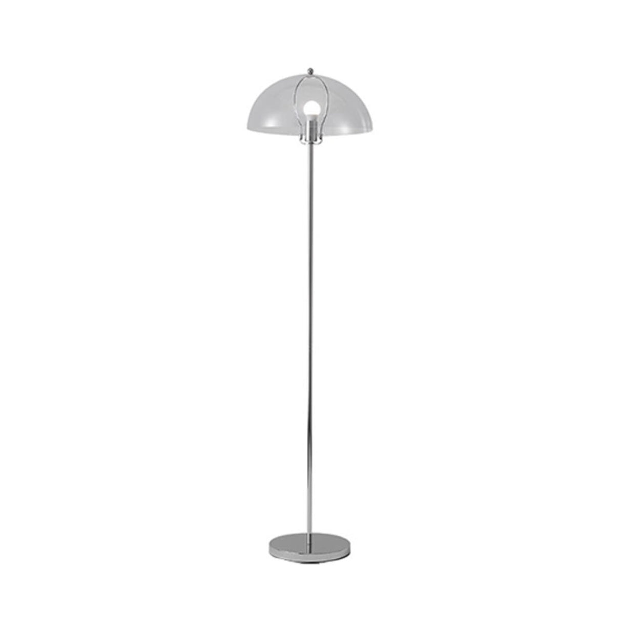 Modern Clear Dome Shade and Chrome Metal Floor Lamp Image - 5