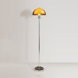 Modern Clear Dome Shade and Chrome Metal Floor Lamp Image - 7