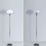 Modern Clear Dome Shade and Chrome Metal Floor Lamp Image - 8