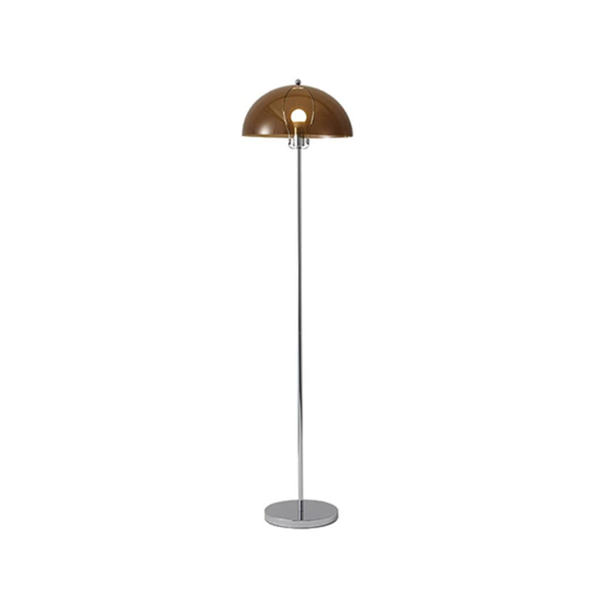 Modern Clear Dome Shade and Chrome Metal Floor Lamp Image - 9