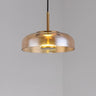 Modern Clear Glass and Metal Dome Pendant Light Set Image - 6