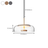 Modern Clear Glass and Metal Dome Pendant Light Set #size