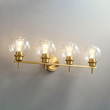 Modern Clear Glass Bathroom Gold Globe Vanity Light Image - 11