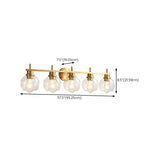 Modern Clear Glass Bathroom Gold Globe Vanity Light Image - 18