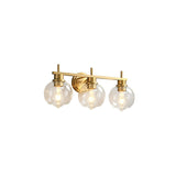 Modern Clear Glass Bathroom Gold Globe Vanity Light Image - 6