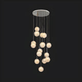 Modern Clear Glass Clobe Cluster Stairwell Pendant Light Image - 3