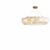 Modern Clear Glass Crystal Apple Drum Chandelier Image - 11