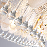 Modern Clear Glass Crystal Apple Drum Chandelier Image - 14