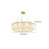 Modern Clear Glass Crystal Apple Drum Chandelier Image - 19