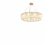 Modern Clear Glass Crystal Apple Drum Chandelier Image - 4