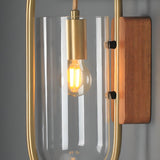 Modern Clear Glass Cylinder Metal LED Wall Sconce Image - 14