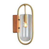 Modern Clear Glass Cylinder Metal LED Wall Sconce Image - 5