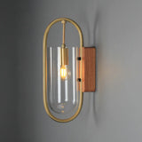 Modern Clear Glass Cylinder Metal LED Wall Sconce Image - 7