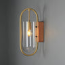 Modern Clear Glass Cylinder Metal LED Wall Sconce Image - 7