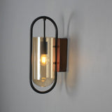 Modern Clear Glass Cylinder Metal LED Wall Sconce Image - 8