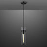 Modern Clear Glass Cylinder Pendant Light Dining Room Image - 2