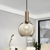 Modern Clear Glass Dome Dining Room Pendant Light Image - 13