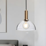 Modern Clear Glass Dome Dining Room Pendant Light Image - 18