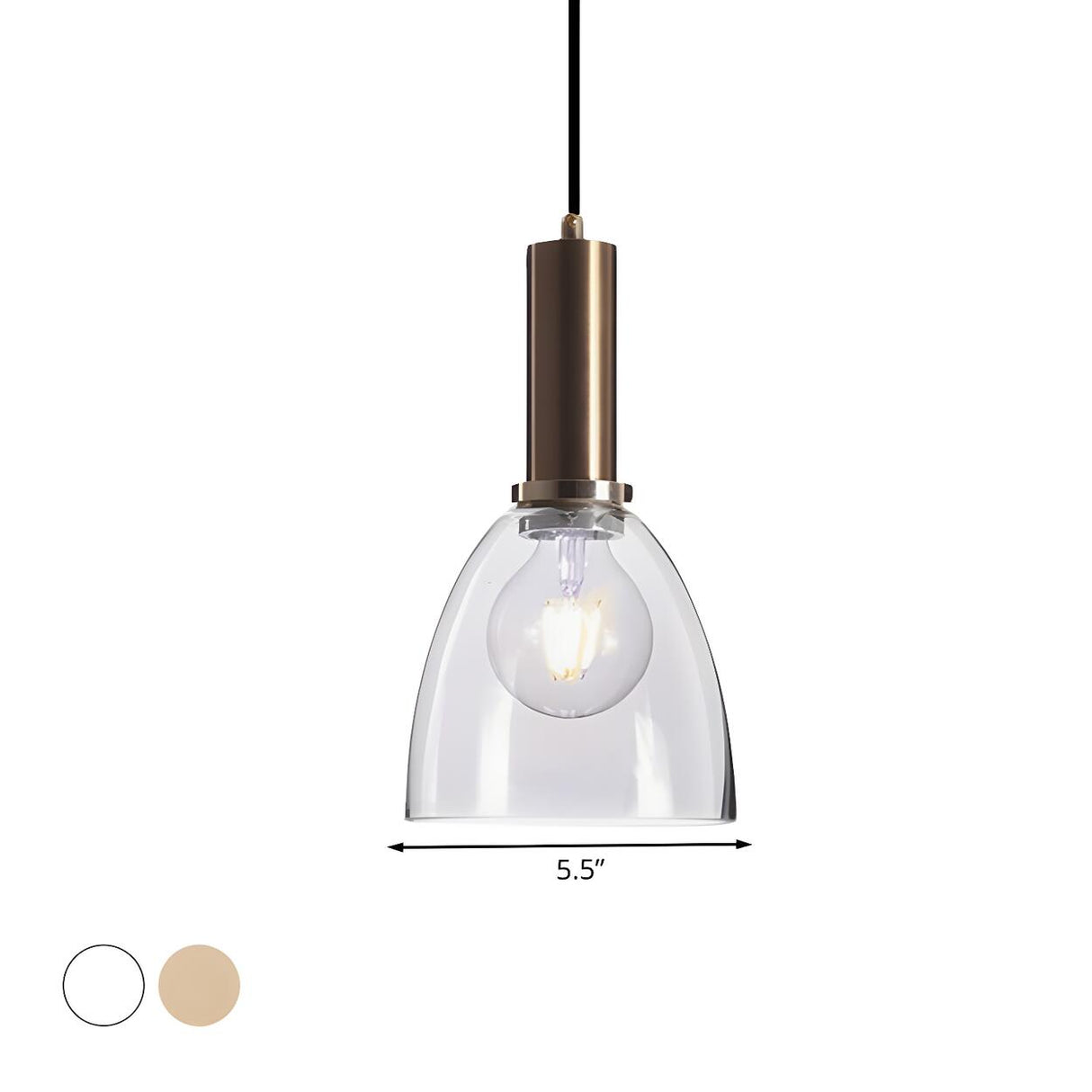 Modern Clear Glass Dome Dining Room Pendant Light Image - 26