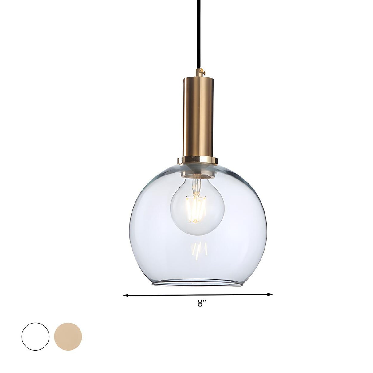 Modern Clear Glass Dome Dining Room Pendant Light Image - 27