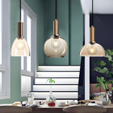 Modern Clear Glass Dome Dining Room Pendant Light Image - 5