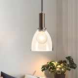 Modern Clear Glass Dome Dining Room Pendant Light Image - 7