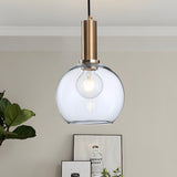 Modern Clear Glass Dome Dining Room Pendant Light Image - 9