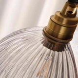 Modern Clear Glass Dome Ribbed Glass Globe Pendant Lights Image - 8