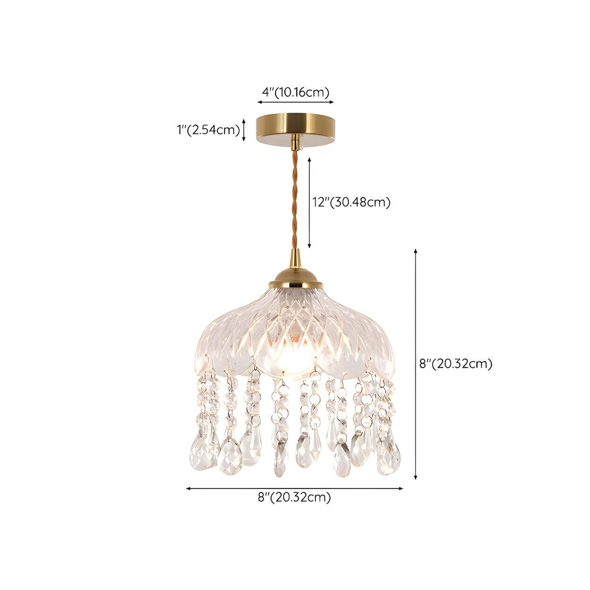 Modern Clear Glass Dome Semi Flush Hallway Pendant Light 