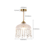 Modern Clear Glass Dome Semi Flush Hallway Pendant Light #size