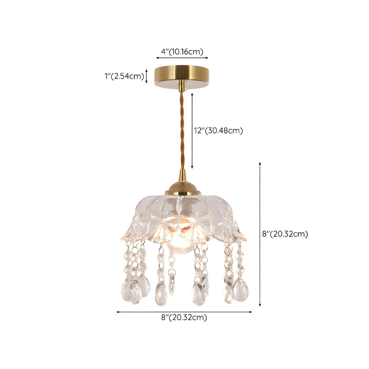 Modern Clear Glass Dome Semi Flush Hallway Pendant Light Image - 12