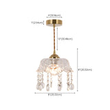 Modern Clear Glass Dome Semi Flush Hallway Pendant Light Image - 12