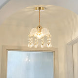 Modern Clear Glass Dome Semi Flush Hallway Pendant Light Image - 5