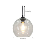 Modern Clear Glass Globe Pendant Light Adjustable Height Image - 11