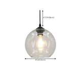 Modern Clear Glass Globe Pendant Light Adjustable Height Image - 9