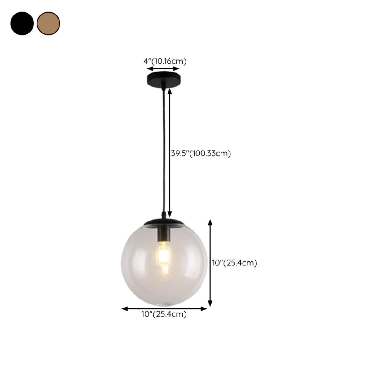 Modern Clear Glass Globe Pendant Light Flexible Length Image - 13