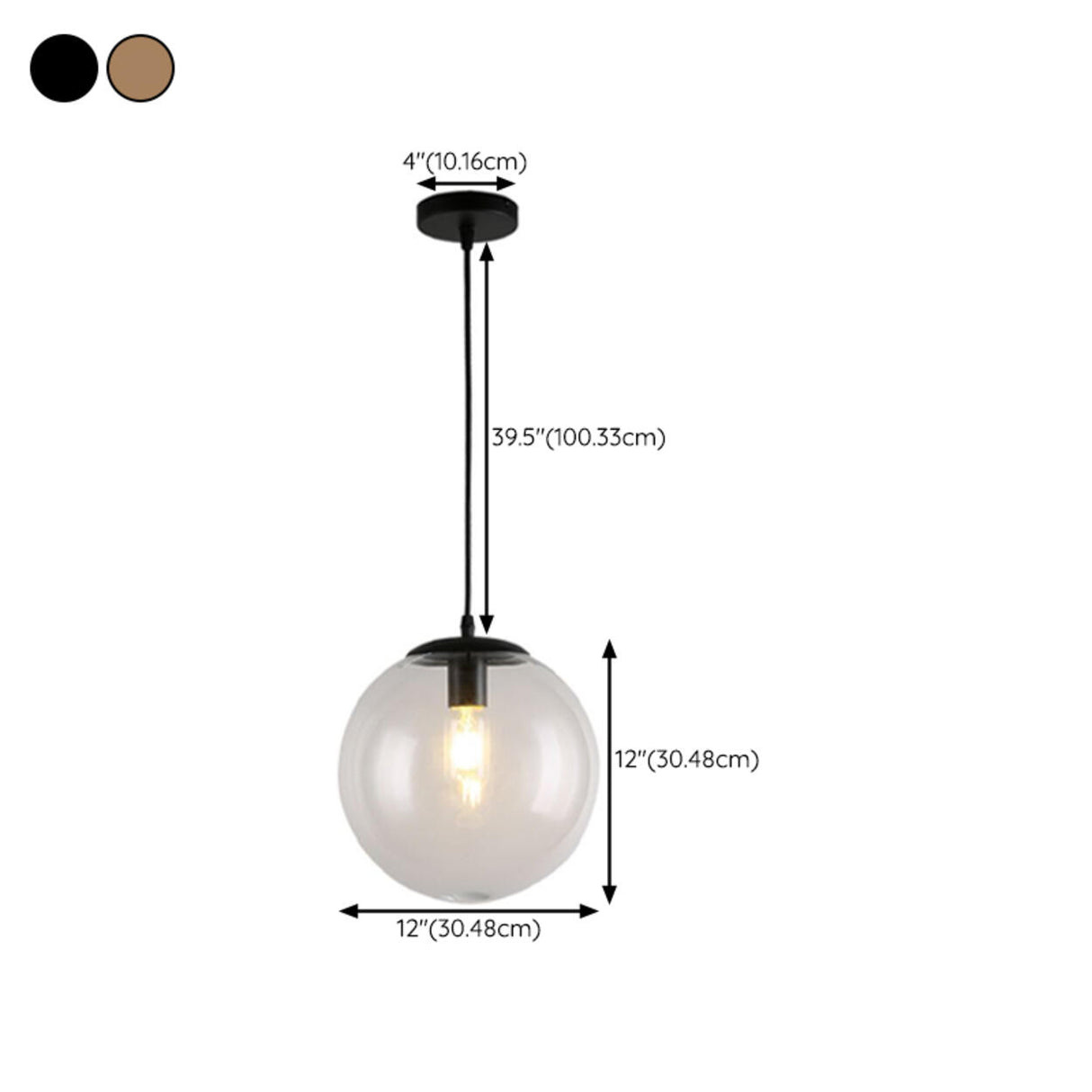 Modern Clear Glass Globe Pendant Light Flexible Length Image - 14