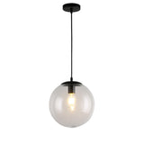 Modern Clear Glass Globe Pendant Light Flexible Length Image - 2