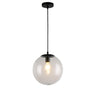 Modern Clear Glass Globe Pendant Light Flexible Length Image - 2