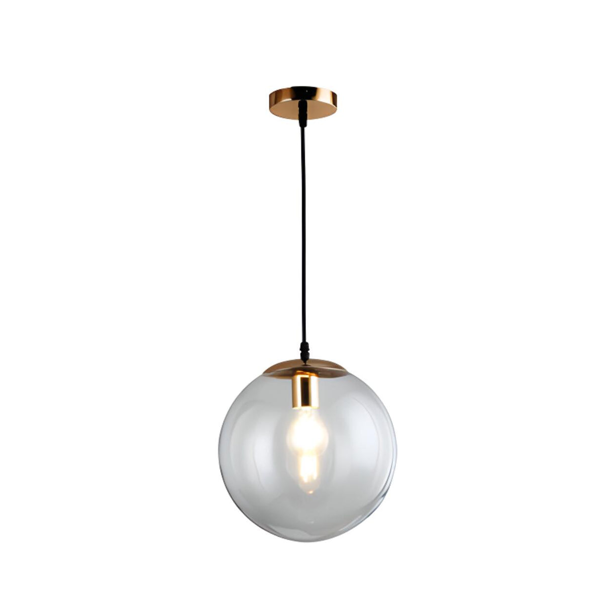 Modern Clear Glass Globe Pendant Light Flexible Length Image - 3