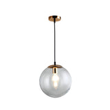 Modern Clear Glass Globe Pendant Light Flexible Length Image - 3