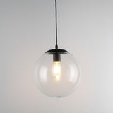 Modern Clear Glass Globe Pendant Light Flexible Length Image - 8