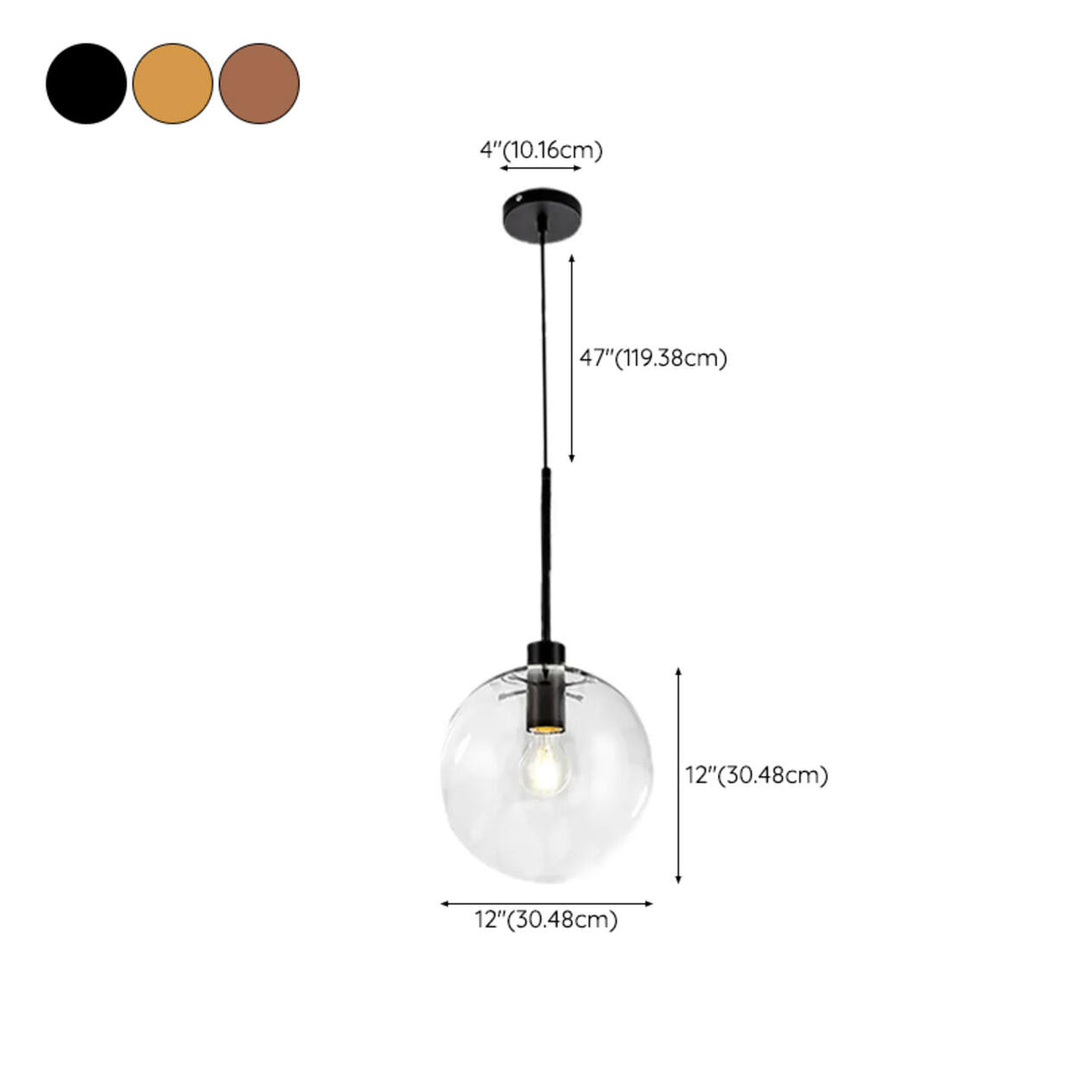 Modern Clear Glass Globe Pendant Light Set Flexible Length Image - 14