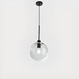 Modern Clear Glass Globe Pendant Light Set Flexible Length Image - 7