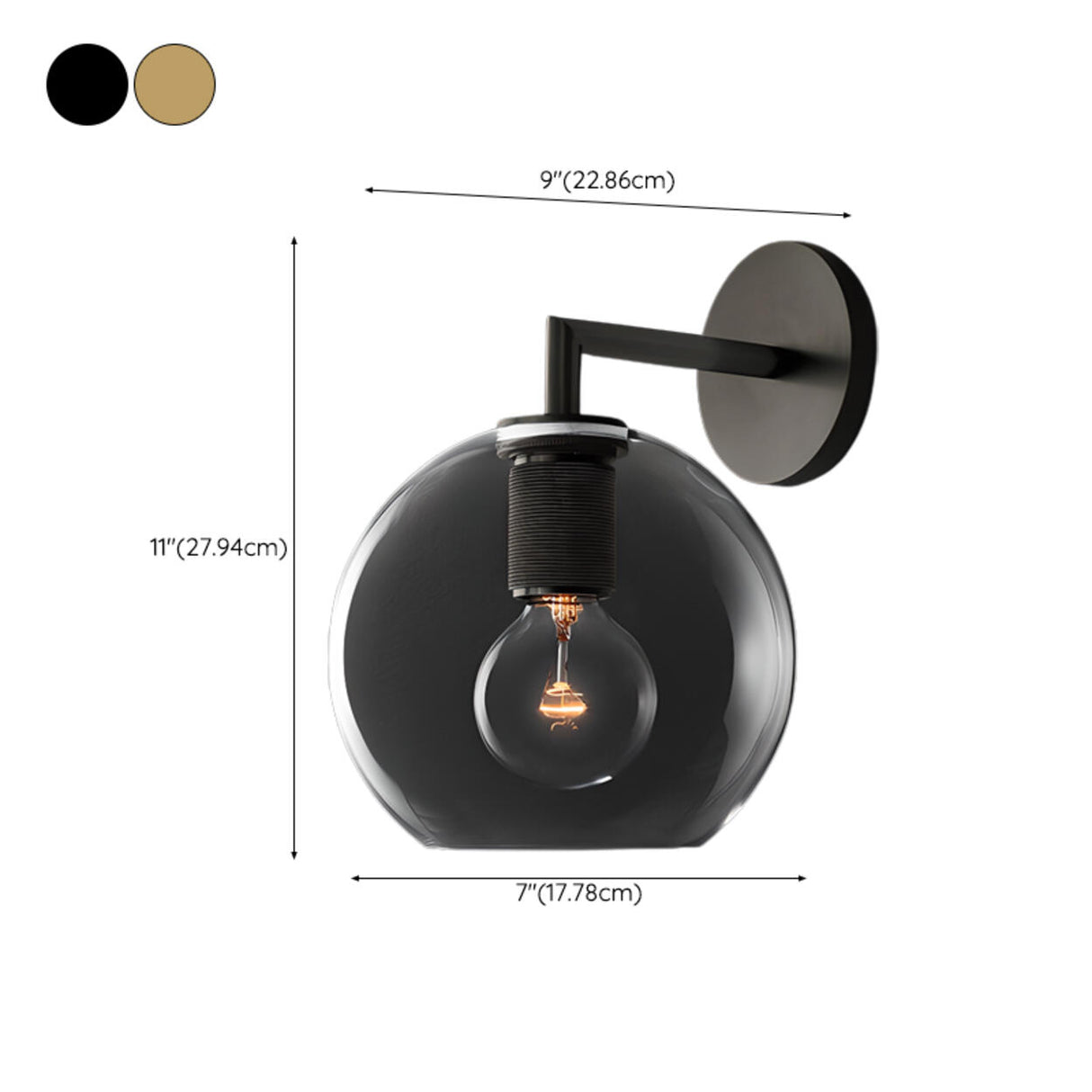 Modern Clear Glass Globe Wall Sconce Light Fixture Image - 13