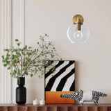 Modern Clear Glass Globe Wall Sconce Light Fixture Image - 4