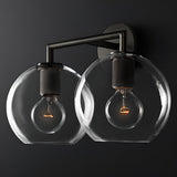 Modern Clear Glass Globe Wall Sconce Light Fixture Image - 6