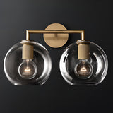 Modern Clear Glass Globe Wall Sconce Light Fixture Image - 9