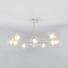 Modern Clear Glass Globe White Sputnik Chandelier Image - 1