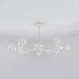 Modern Clear Glass Globe White Sputnik Chandelier Image - 2